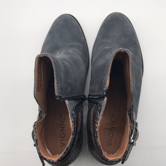 Vionic Naomi Ankle Boot Suede & Snake Print Shoe size 8.5 - Picture 10 of 10